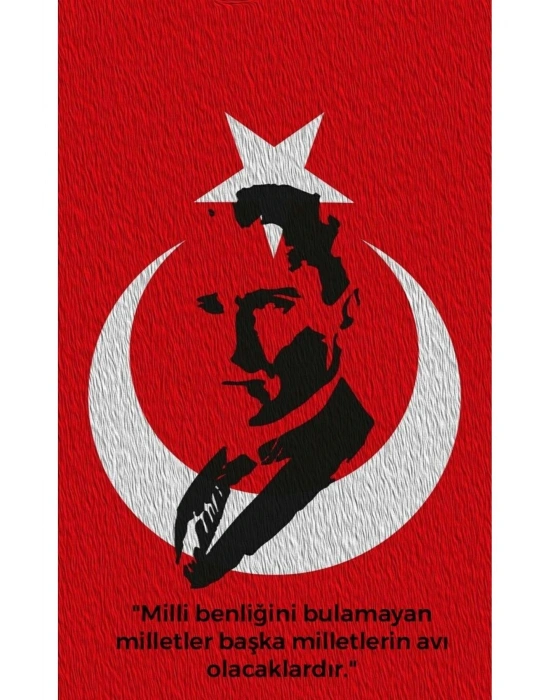 Atatürk ve Türk Bayrağı Kapı Direk Kaplama Folyosu BASKILI STİCKER Sağ-Sol 2 Adet 22*50 CM