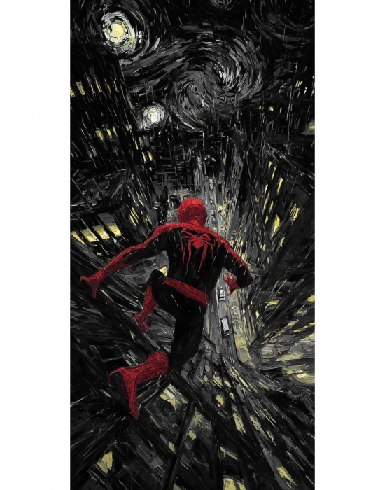 Örümcek Adam Kapı Direk Kaplama Folyosu BASKILI STİCKER Sağ-Sol 2 Adet 22*50 CM