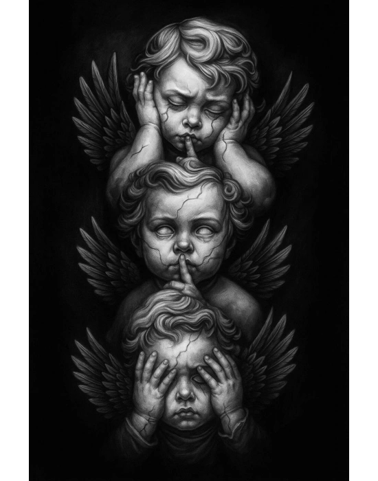 Melek Kapı Direk Kaplama Folyosu BASKILI STİCKER Sağ-Sol 2 Adet 22*50 CM