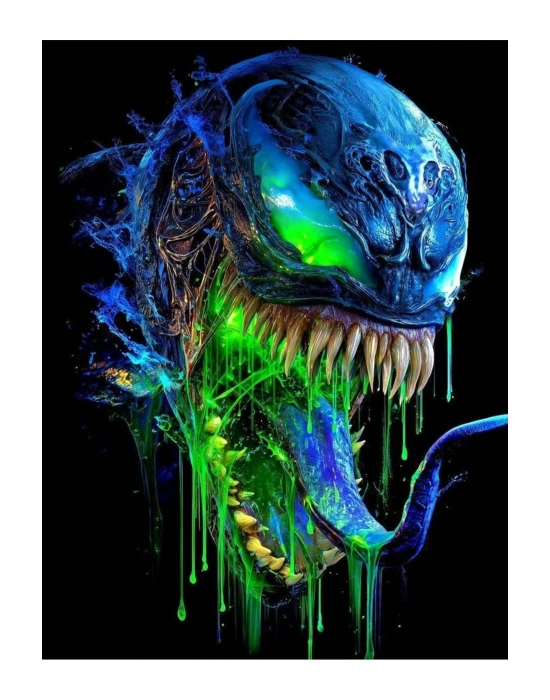 Venom Kapı Direk Kaplama Folyosu BASKILI STİCKER Sağ-Sol 2 Adet 22*50 CM