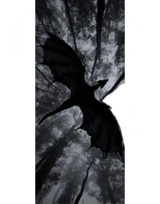 Ejderha Kapı Direk Kaplama Folyosu BASKILI STİCKER Sağ-Sol 2 Adet 22*50 CM