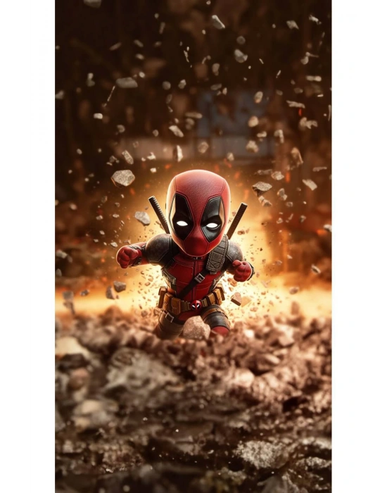 Deadpool Kapı Direk Kaplama Folyosu BASKILI STİCKER Sağ-Sol 2 Adet 22*50 CM