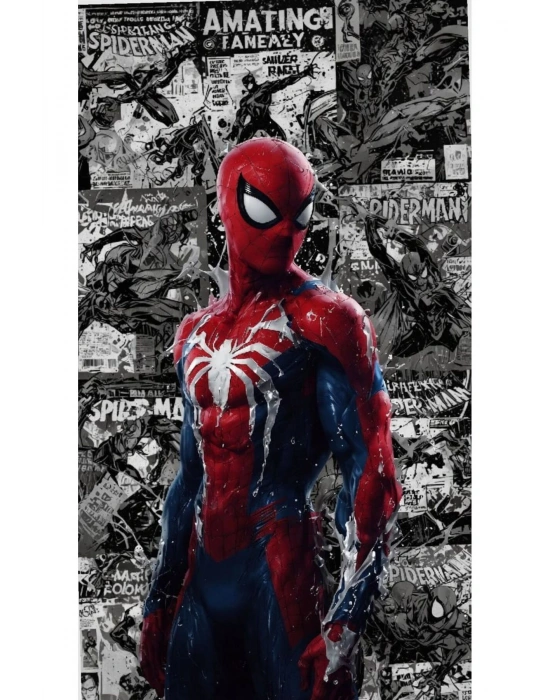 Örümcek Adam Kapı Direk Kaplama Folyosu BASKILI STİCKER Sağ-Sol 2 Adet 22*50 CM