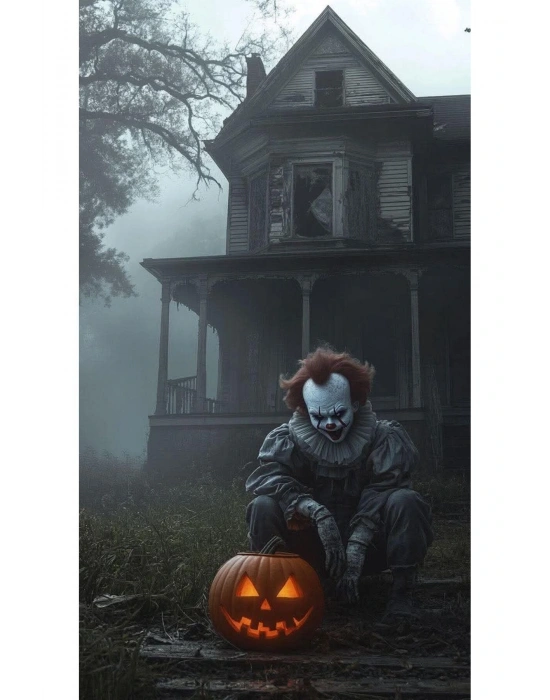 Pennywise Kapı Direk Kaplama Folyosu BASKILI STİCKER Sağ-Sol 2 Adet 22*50 CM