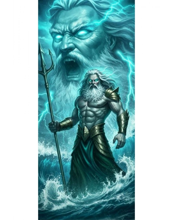 Poseidon Kapı Direk Kaplama Folyosu BASKILI STİCKER Sağ-Sol 2 Adet 22*50 CM