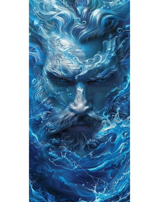 Poseidon Kapı Direk Kaplama Folyosu BASKILI STİCKER Sağ-Sol 2 Adet 22*50 CM