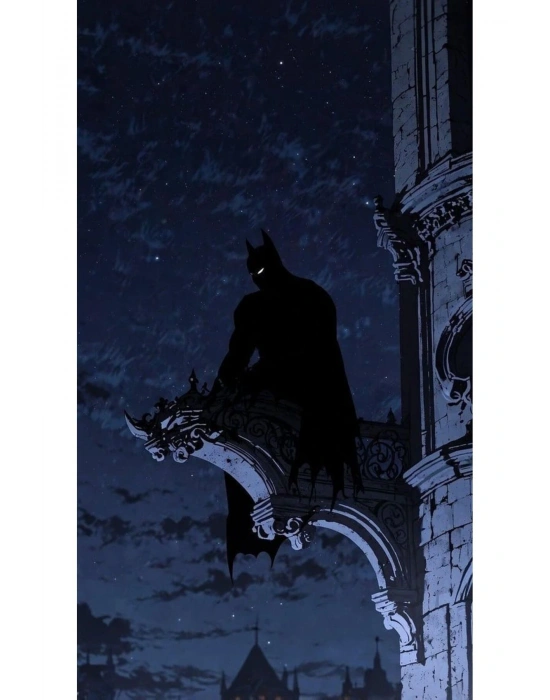 Batman Kapı Direk Kaplama Folyosu BASKILI STİCKER Sağ-Sol 2 Adet 22*50 CM