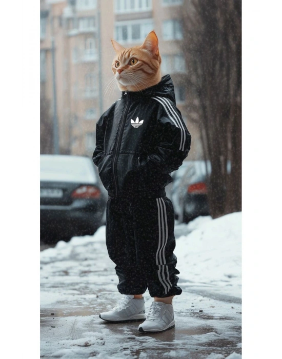 Kedi Kapı Direk Kaplama Folyosu BASKILI STİCKER Sağ-Sol 2 Adet 22*50 CM