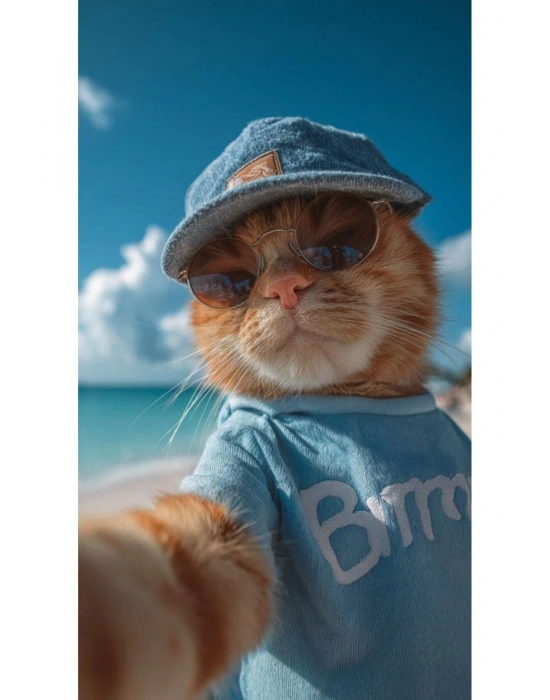 Kedi Kapı Direk Kaplama Folyosu BASKILI STİCKER Sağ-Sol 2 Adet 22*50 CM