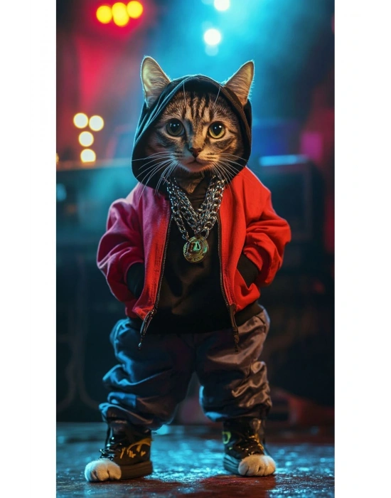 Kedi Kapı Direk Kaplama Folyosu BASKILI STİCKER Sağ-Sol 2 Adet 22*50 CM