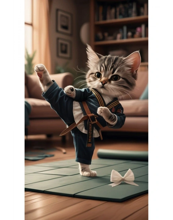 Kedi Kapı Direk Kaplama Folyosu BASKILI STİCKER Sağ-Sol 2 Adet 22*50 CM