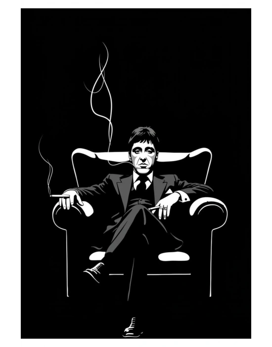 Tony Montana Kapı Direk Kaplama Folyosu BASKILI STİCKER Sağ-Sol 2 Adet 22*50 CM