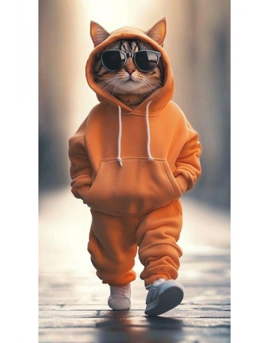 Kedi Kapı Direk Kaplama Folyosu BASKILI STİCKER Sağ-Sol 2 Adet 22*50 CM