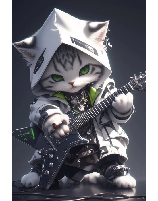 Kedi Kapı Direk Kaplama Folyosu BASKILI STİCKER Sağ-Sol 2 Adet 22*50 CM