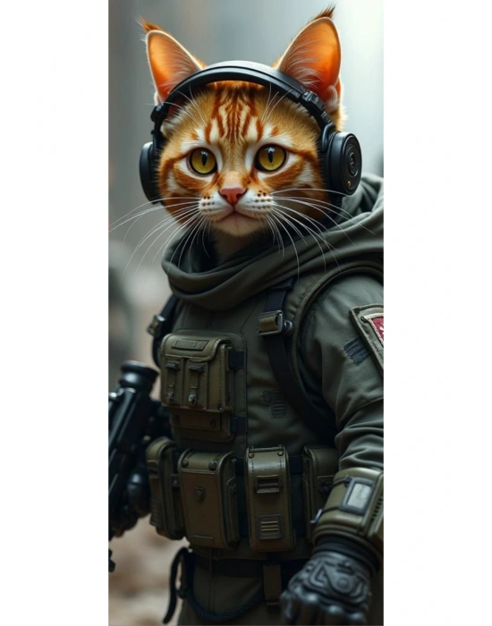 Kedi Kapı Direk Kaplama Folyosu BASKILI STİCKER Sağ-Sol 2 Adet 22*50 CM