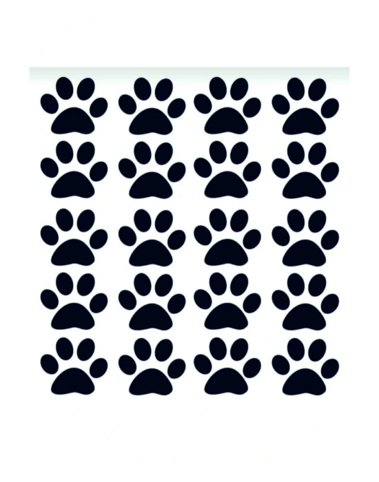 Araba sticker kedi pati 20 adet pati siyah 5 cm