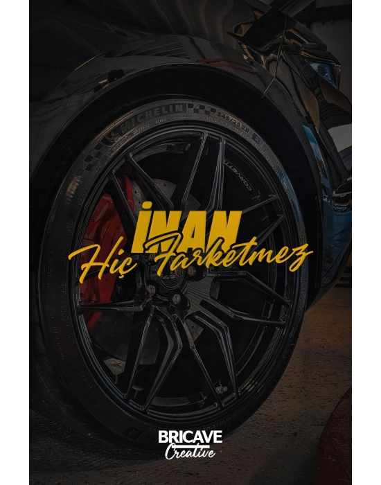 İnan Hiç Farketmez Yazı JDM Araba-Motosiklet Cam Etiket Sticker 20x7cm