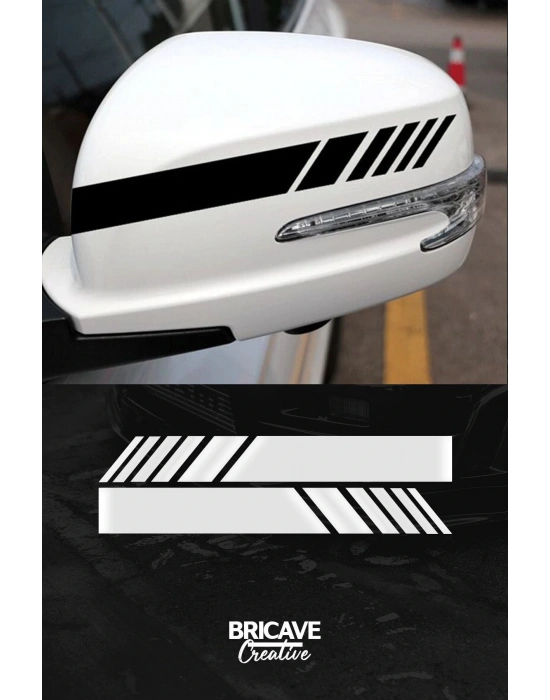 Yan Ayna Şerit Araba-Motosiklet Cam Etiket Sticker 18x5cm