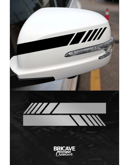 Yan Ayna Şerit Araba-Motosiklet Cam Etiket Sticker 18x5cm