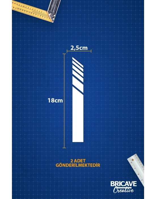 Yan Ayna Şerit Araba-Motosiklet Cam Etiket Sticker 18x5cm