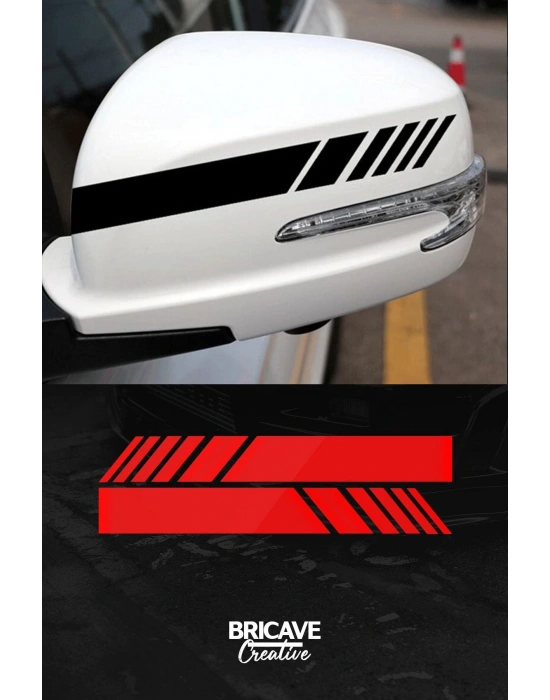 Yan Ayna Şerit Araba-Motosiklet Cam Etiket Sticker 18x5cm