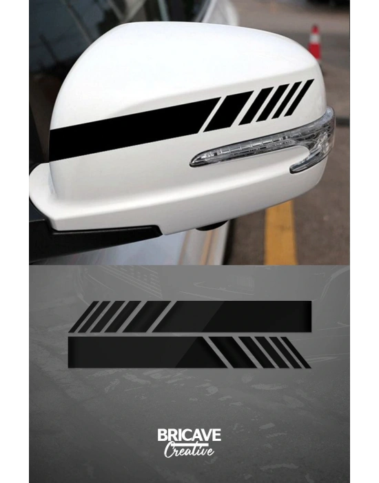 Yan Ayna Şerit Araba-Motosiklet Cam Etiket Sticker 18x5cm