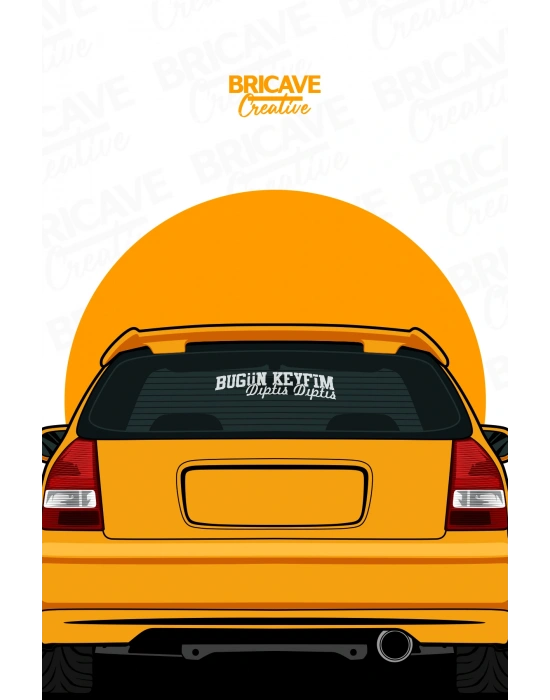 Bugün Keyfim Dıptıs Dıptıs JDM Araba-Motosiklet Cam Etiket Sticker 29x7cm