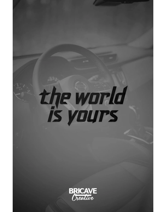 The World is Yours Motivasyon JDM Araba-Motosiklet Cam Etiket Sticker 19x9cm