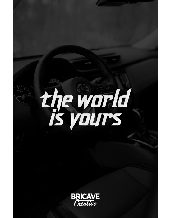 The World is Yours Motivasyon JDM Araba-Motosiklet Cam Etiket Sticker 19x9cm