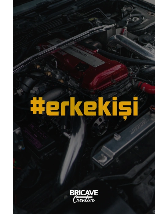 Erkek İşi Yazı JDM Araba-Motosiklet Cam Etiket Sticker 20x4,4cm