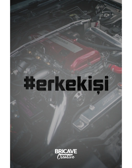 Erkek İşi Yazı JDM Araba-Motosiklet Cam Etiket Sticker 20x4,4cm