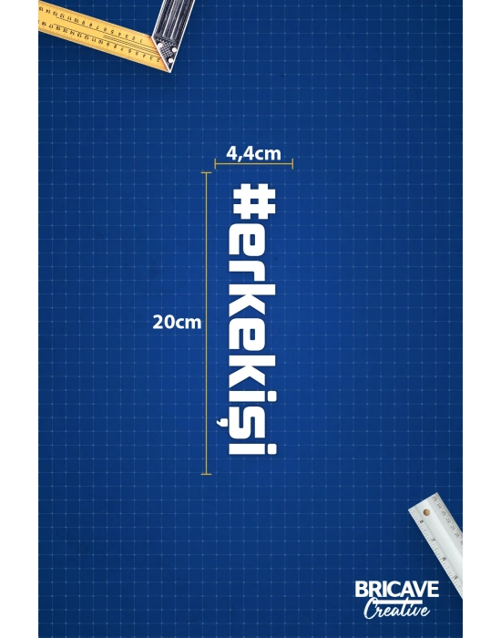 Erkek İşi Yazı JDM Araba-Motosiklet Cam Etiket Sticker 20x4,4cm