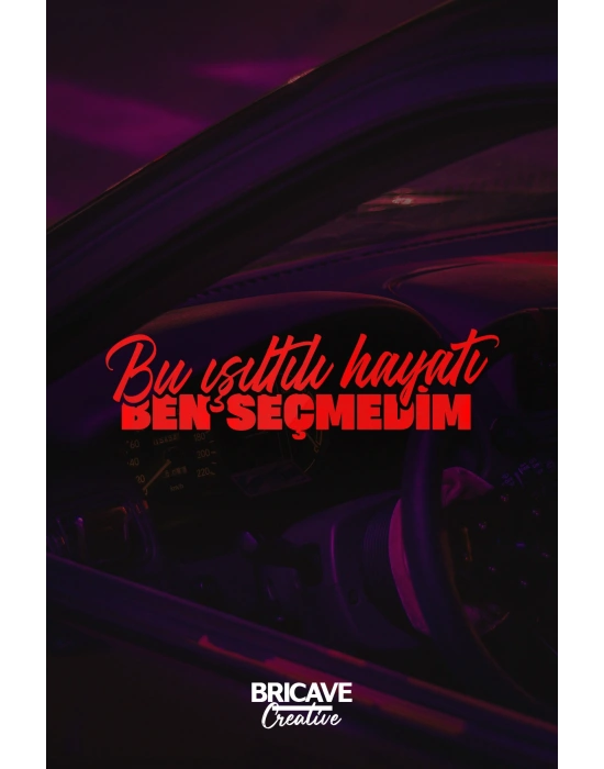 Bu Işıltılı Hayatı Ben Seçmedim Yazı JDM Araba-Motosiklet Cam Etiket Sticker 22x6,2cm