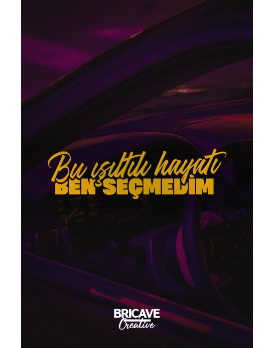 Bu Işıltılı Hayatı Ben Seçmedim Yazı JDM Araba-Motosiklet Cam Etiket Sticker 22x6,2cm