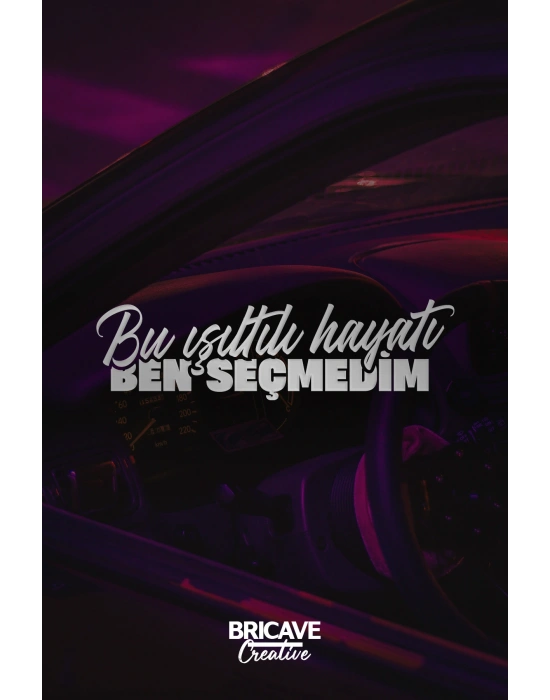 Bu Işıltılı Hayatı Ben Seçmedim Yazı JDM Araba-Motosiklet Cam Etiket Sticker 22x6,2cm