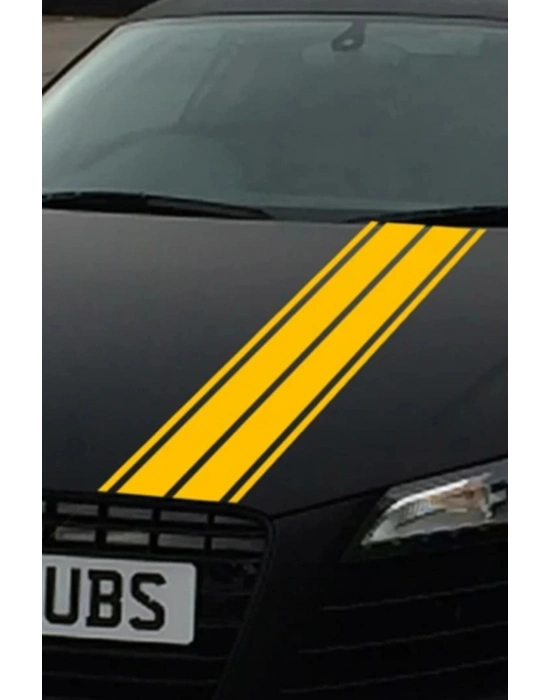 Çift Şerit Araba Kaput Sticker Oto Sticker 120x15cm