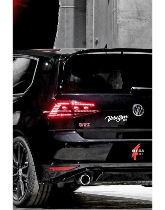 Bebeğim Gibi Araba Motorsiklet Kask Laptop Sticker 17x5 cm