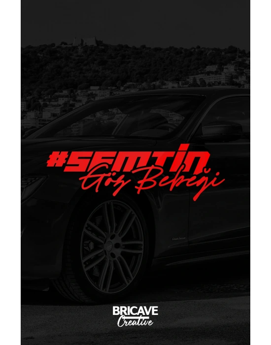 Semtin Göz Bebeği Yazı JDM Araba-Motosiklet Cam Etiket Sticker 19x6cm