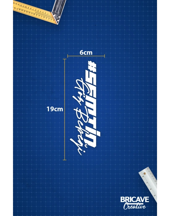 Semtin Göz Bebeği Yazı JDM Araba-Motosiklet Cam Etiket Sticker 19x6cm