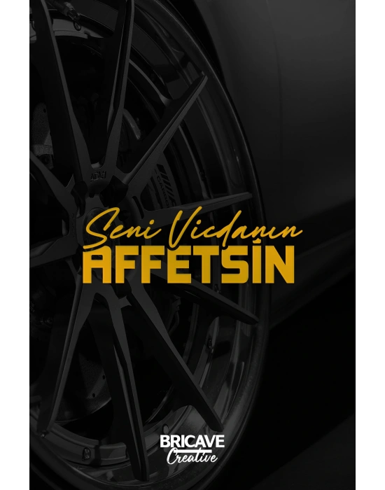 Seni Vicdanın Affetsin Yazı JDM Araba-Motosiklet Cam Etiket Sticker 24x8,4cm