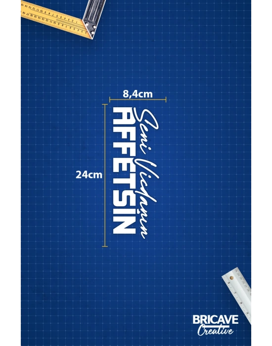 Seni Vicdanın Affetsin Yazı JDM Araba-Motosiklet Cam Etiket Sticker 24x8,4cm