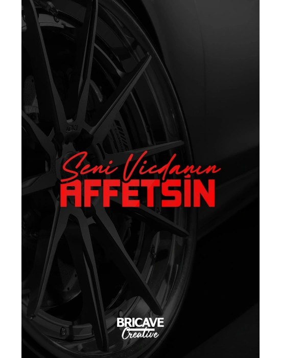 Seni Vicdanın Affetsin Yazı JDM Araba-Motosiklet Cam Etiket Sticker 24x8,4cm