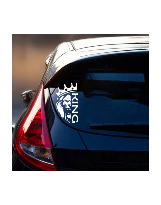 King Araba, Motorsiklet, Kask, Laptop, Cam, Duvar Sticker 25x14 cm