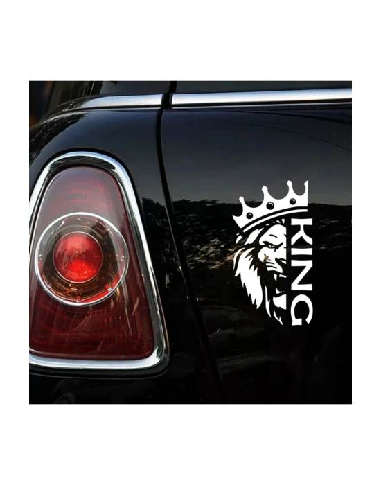 King Araba, Motorsiklet, Kask, Laptop, Cam, Duvar Sticker 25x14 cm