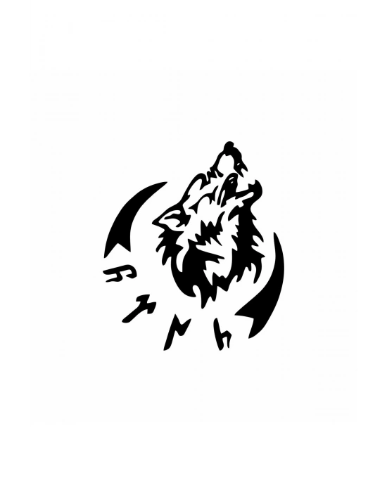 Göktürk Türk Kurt 15x13 cm Sticker Araba, Motorsiklet, Laptop, Cam Sticker