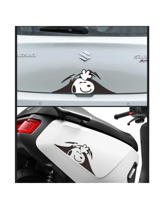 Peanuts Çetesi Araba, Motorsiklet, Kask, Laptop, Cam, Duvar Sticker 20x7,3 Cm