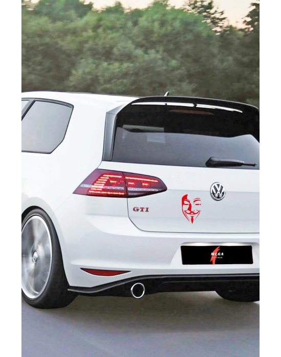 Vendetta Araba, Motorsiklet, Kask, Laptop, Cam Sticker 14x9 Cm