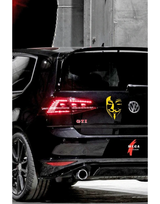 Vendetta Araba, Motorsiklet, Kask, Laptop, Cam Sticker 14x9 Cm