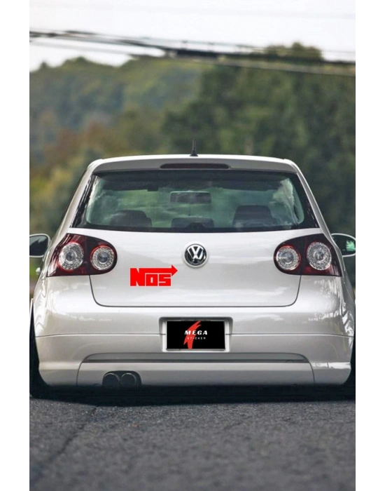 Nos Araba, Motorsiklet, Kask, Laptop, Cam Sticker 13x6 Cm