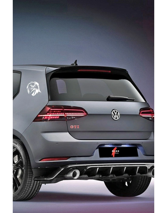 Kızgın Bakışlı Kartal Araba, Motorsiklet, Kask, Laptop, Cam Sticker 13x12 Cm